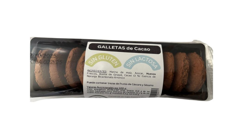 GALLETA DE CACAO SIN GLUTEN